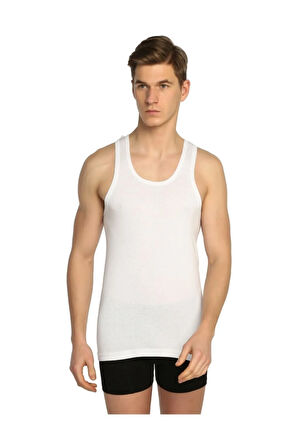 Erkek Beyaz 6'lı Paket Klasik Penye Atlet