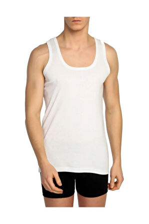 Erkek Beyaz 6'lı Paket Klasik Penye Atlet