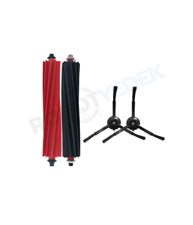 Roborock S8 MaxV Ultra Uyumlu Yedek Ana Fırça Takımı ve Yan Fırça-4 Parça