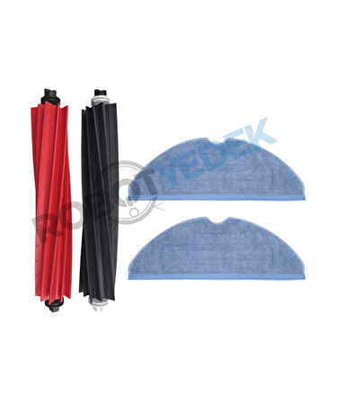 Roborock S8, S8 Plus, S8 Pro Ultra Uyumlu Yedek Ana Fırça ve Mop-4 Parça