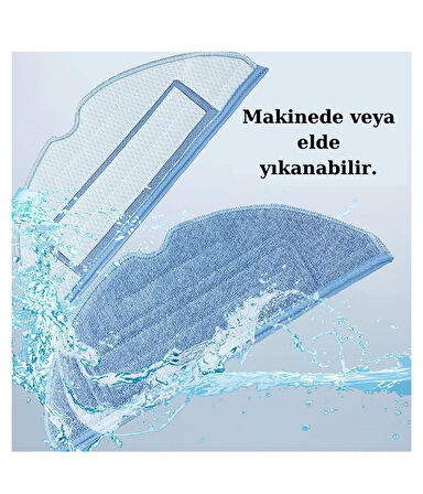 Roborock S8, S8 Plus, S8 Pro Ultra Uyumlu 8 Adet Mop Fiber Bez Paspas-Yüksek Kaliteli