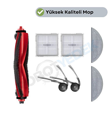 Roborock S8 Pro (Ultra Değil!) Uyumlu Fırça Hepa Filtre Mop Seti-7 Parça