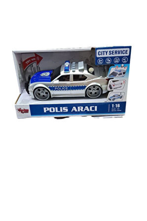 Seçtim Aldım Sürtmeli Polis Arabası Wy620a-b Sesli Işıklı 1:16 3