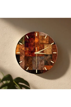 Dekoratif Duvar Saati – 33 cm UV Baskılı MDF Duvar Saati