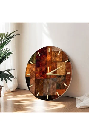 Dekoratif Duvar Saati – 33 cm UV Baskılı MDF Duvar Saati
