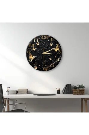 ZEYTİN DALI Temalı Dekoratif Duvar Saati – 33 cm UV Baskılı MDF Duvar Saati