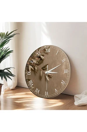 ZEYTİN DALI Temalı Dekoratif Duvar Saati – 33 cm UV Baskılı MDF Duvar Saati