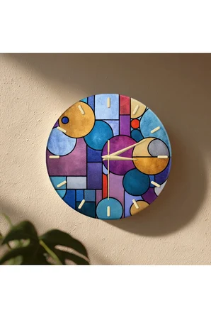 Dekoratif Duvar Saati – 33 cm UV Baskılı MDF Duvar Saati