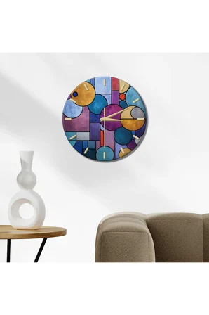 Dekoratif Duvar Saati – 33 cm UV Baskılı MDF Duvar Saati