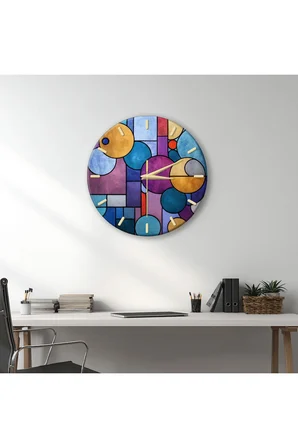 Dekoratif Duvar Saati – 33 cm UV Baskılı MDF Duvar Saati