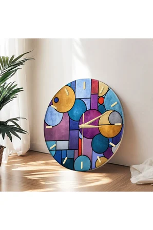 Dekoratif Duvar Saati – 33 cm UV Baskılı MDF Duvar Saati
