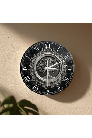 HAYAT AĞACI Temalı Dekoratif Duvar Saati – 33 cm UV Baskılı MDF Duvar Saati