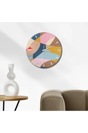 Dekoratif Duvar Saati – 33 cm UV Baskılı MDF Duvar Saati