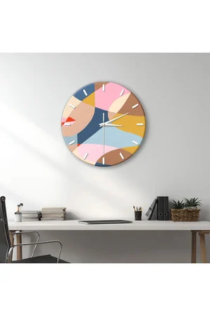Dekoratif Duvar Saati – 33 cm UV Baskılı MDF Duvar Saati
