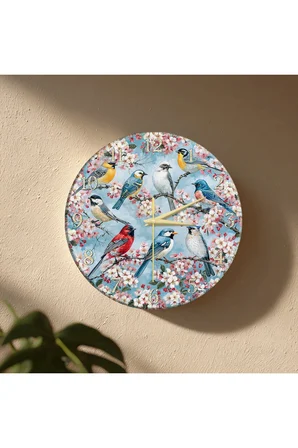 Dekoratif Duvar Saati – 33 cm UV Baskılı MDF Duvar Saati