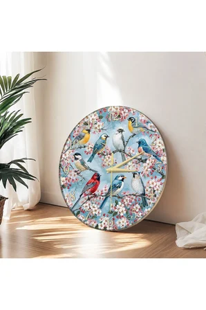 Dekoratif Duvar Saati – 33 cm UV Baskılı MDF Duvar Saati