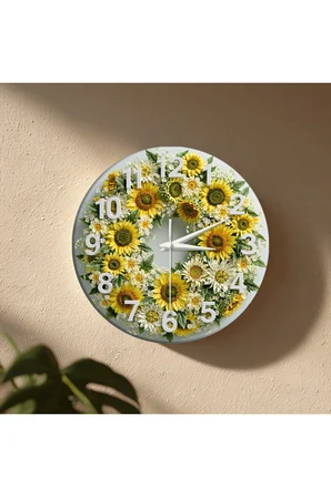 Dekoratif Duvar Saati – 33 cm UV Baskılı MDF Duvar Saati