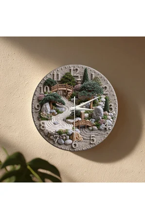Dekoratif Duvar Saati – 33 cm UV Baskılı MDF Duvar Saati
