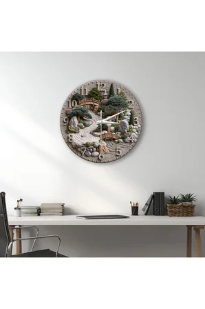 Dekoratif Duvar Saati – 33 cm UV Baskılı MDF Duvar Saati