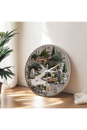 Dekoratif Duvar Saati – 33 cm UV Baskılı MDF Duvar Saati
