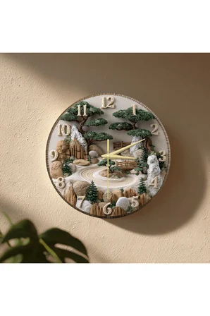 Dekoratif Duvar Saati – 33 cm UV Baskılı MDF Duvar Saati
