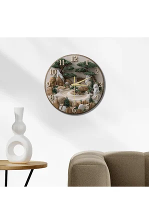 Dekoratif Duvar Saati – 33 cm UV Baskılı MDF Duvar Saati