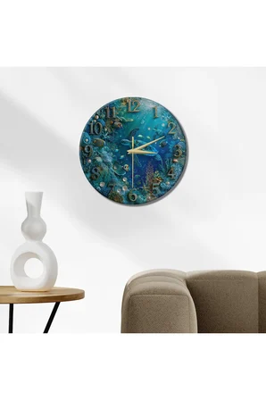 Dekoratif Duvar Saati – 33 cm UV Baskılı MDF Duvar Saati