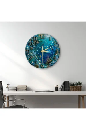 Dekoratif Duvar Saati – 33 cm UV Baskılı MDF Duvar Saati
