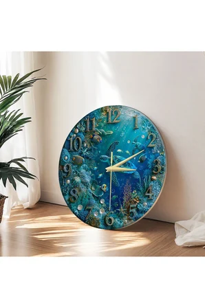 Dekoratif Duvar Saati – 33 cm UV Baskılı MDF Duvar Saati