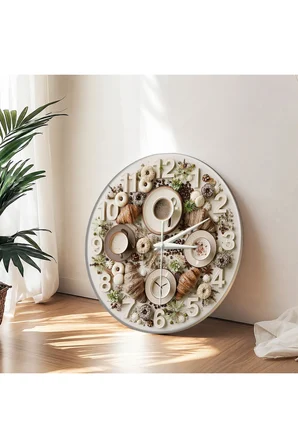 Dekoratif Duvar Saati – 33 cm UV Baskılı MDF Duvar Saati