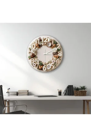 Dekoratif Duvar Saati – 33 cm UV Baskılı MDF Duvar Saati