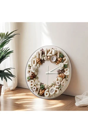Dekoratif Duvar Saati – 33 cm UV Baskılı MDF Duvar Saati