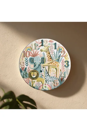 Dekoratif Duvar Saati – 33 cm UV Baskılı MDF Duvar Saati