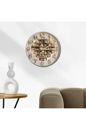 Dekoratif Duvar Saati – 33 cm UV Baskılı MDF Duvar Saati