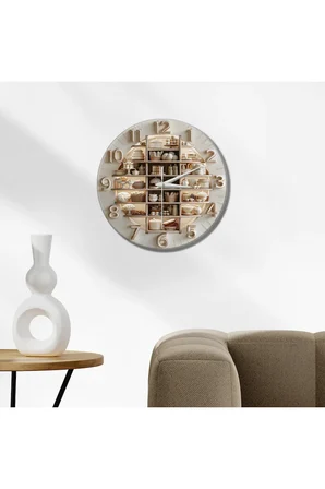 Dekoratif Duvar Saati – 33 cm UV Baskılı MDF Duvar Saati