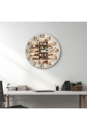Dekoratif Duvar Saati – 33 cm UV Baskılı MDF Duvar Saati