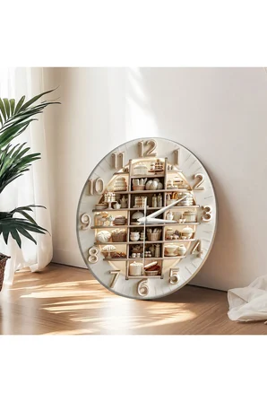 Dekoratif Duvar Saati – 33 cm UV Baskılı MDF Duvar Saati