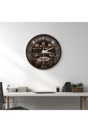 Dekoratif Duvar Saati – 33 cm UV Baskılı MDF Duvar Saati