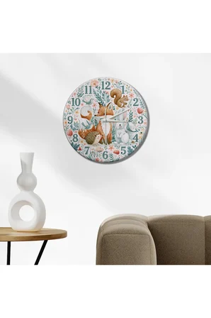 Dekoratif Duvar Saati – 33 cm UV Baskılı MDF Duvar Saati