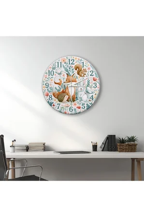 Dekoratif Duvar Saati – 33 cm UV Baskılı MDF Duvar Saati