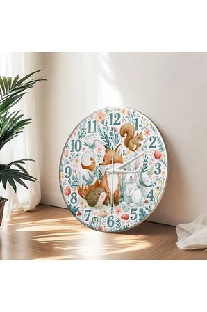 Dekoratif Duvar Saati – 33 cm UV Baskılı MDF Duvar Saati