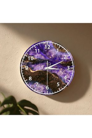 Epoxy Görünümlü Dekoratif Duvar Saati – 33 cm UV Baskılı MDF Duvar Saati