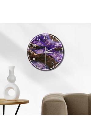 Epoxy Görünümlü Dekoratif Duvar Saati – 33 cm UV Baskılı MDF Duvar Saati