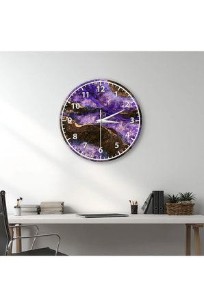 Epoxy Görünümlü Dekoratif Duvar Saati – 33 cm UV Baskılı MDF Duvar Saati