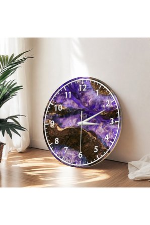 Epoxy Görünümlü Dekoratif Duvar Saati – 33 cm UV Baskılı MDF Duvar Saati