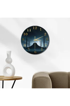 Cami Temalı Dekoratif Duvar Saati – 33 cm UV Baskılı MDF Duvar Saati