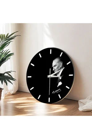 ATATÜRK Duvar Saati – 33 cm UV Baskılı MDF Duvar Saati