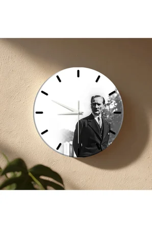 ATATÜRK Duvar Saati – 33 cm UV Baskılı MDF Duvar Saati