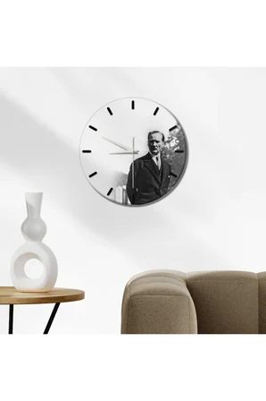 ATATÜRK Duvar Saati – 33 cm UV Baskılı MDF Duvar Saati