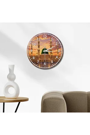 Mescid-i Nebevî Duvar Saati – 33 cm UV Baskılı MDF Duvar Saati
